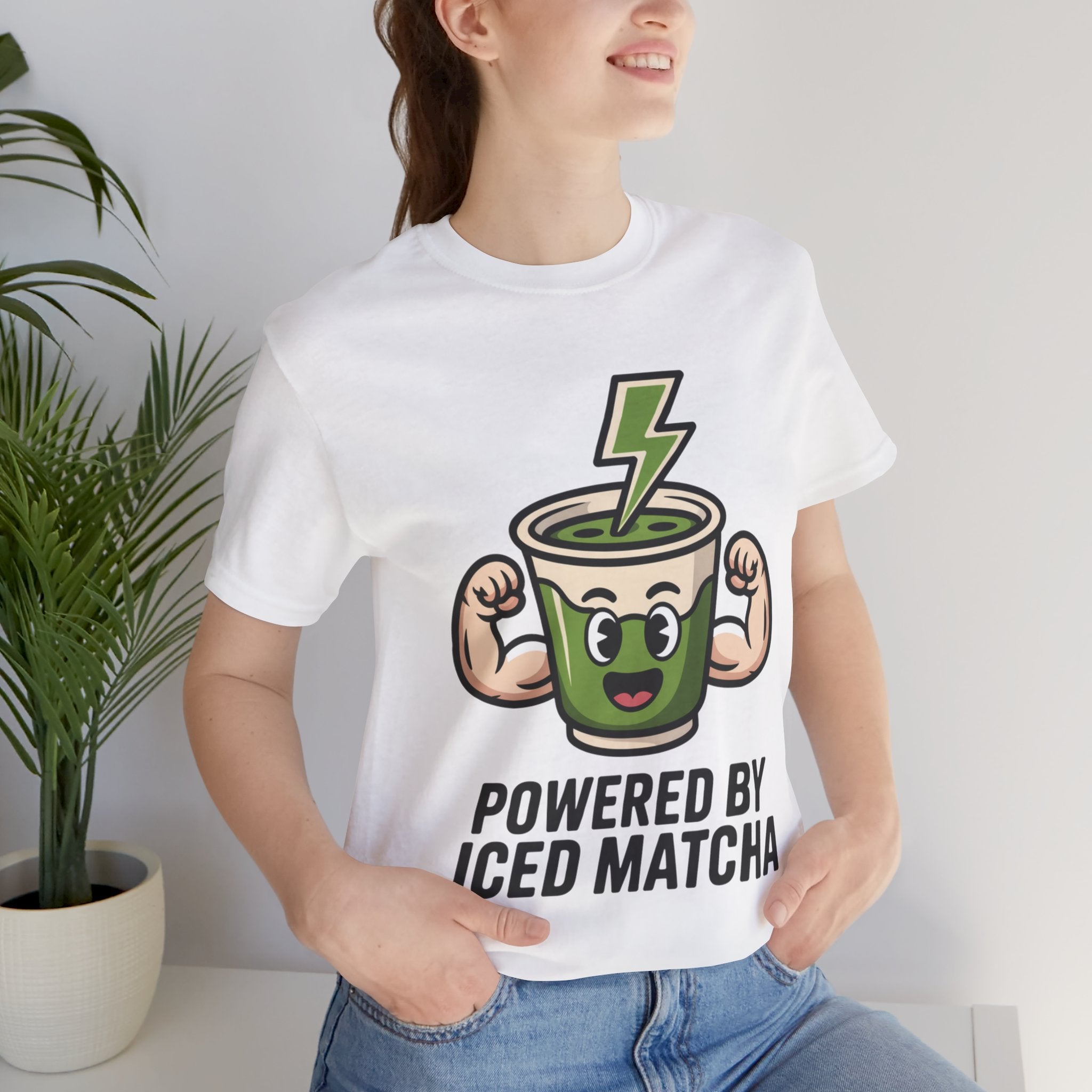 Powered by Iced Matcha Funny Matcha Lover T-Shirt