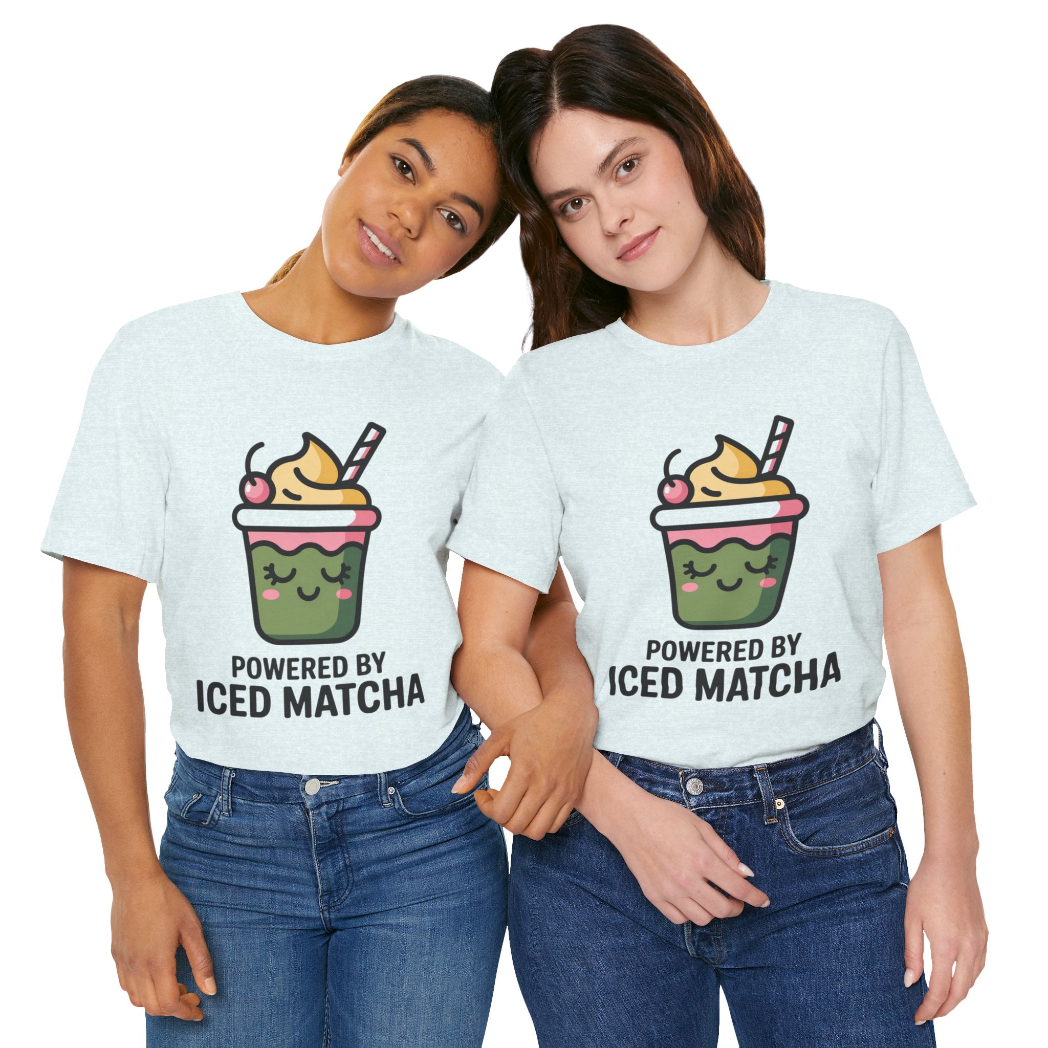 Powered by Iced Matcha Funny Matcha Lover T-Shirt
