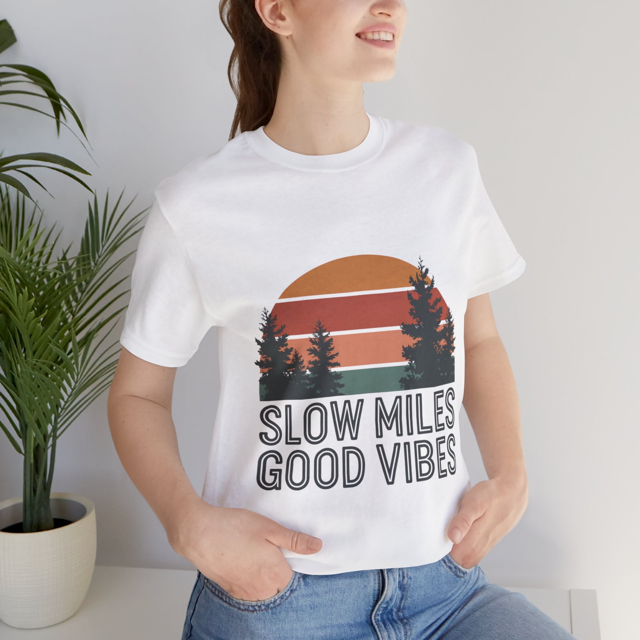 Slow Miles Good Vibes Running T-Shirt for Runners