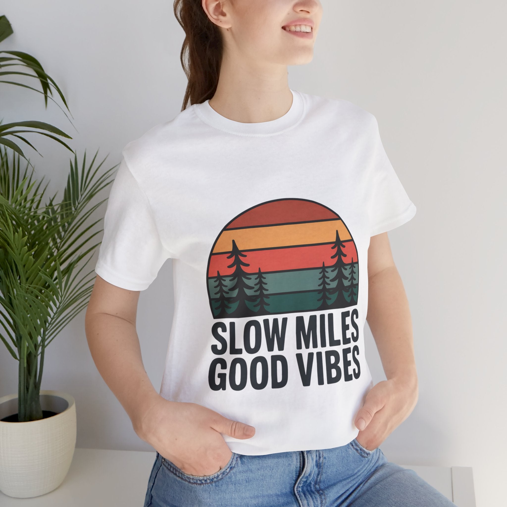 Slow Miles Good Vibes Running T-Shirt for Runners