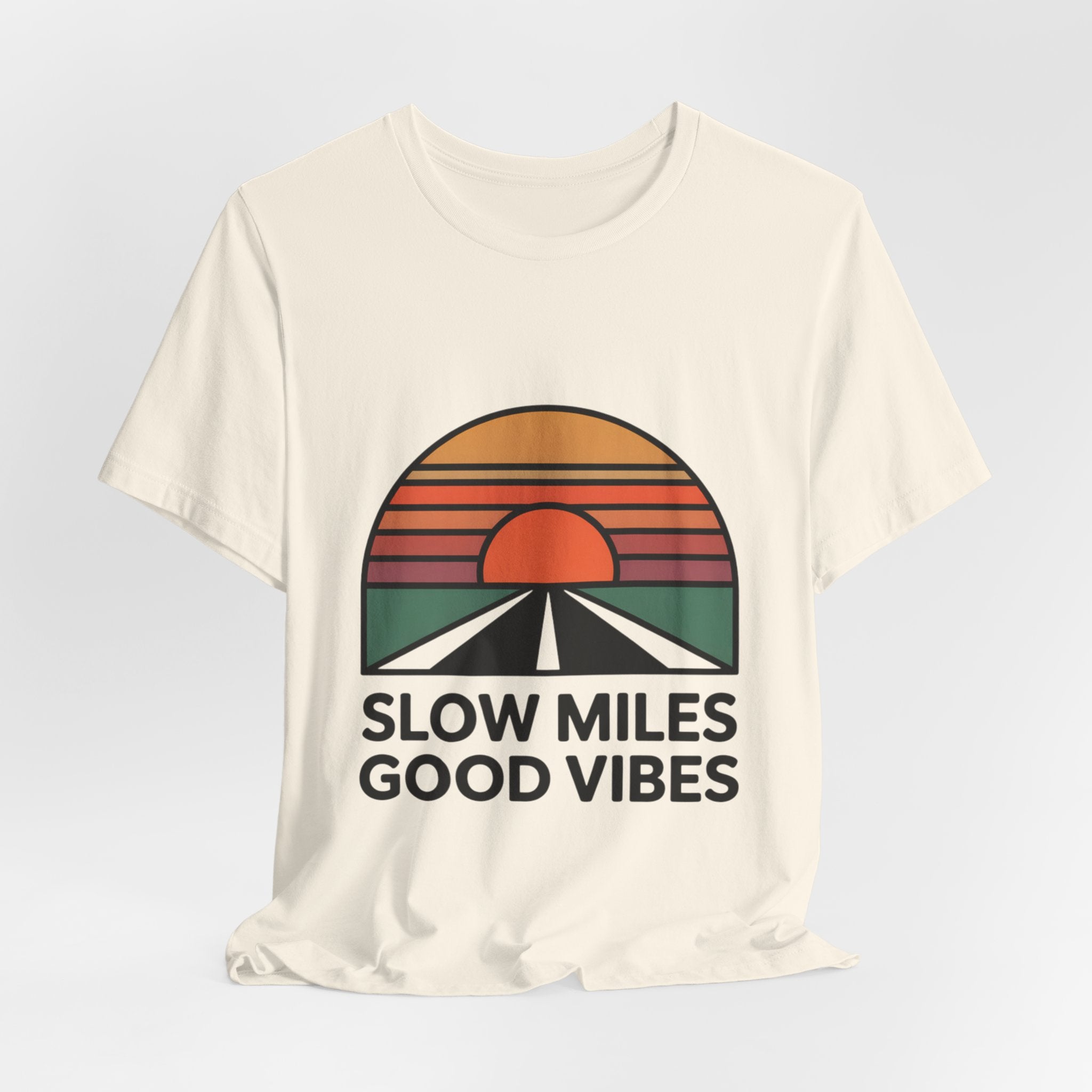 Slow Miles Good Vibes Running T-Shirt for Runners