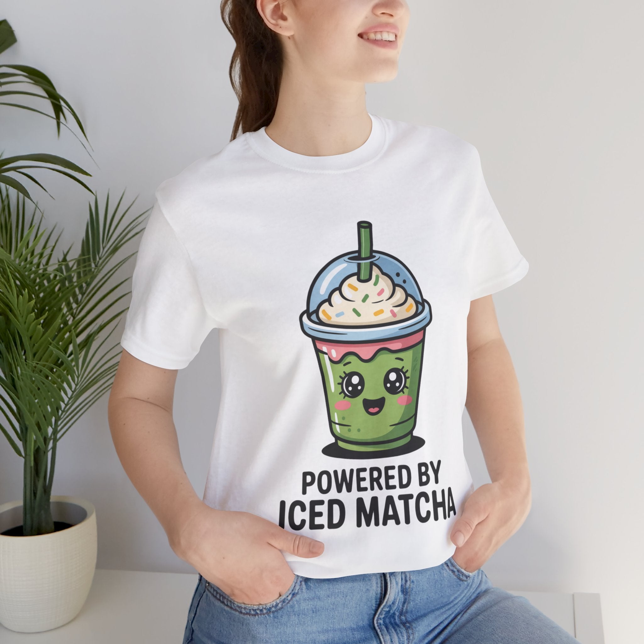 Powered by Iced Matcha Funny Matcha Lover T-Shirt