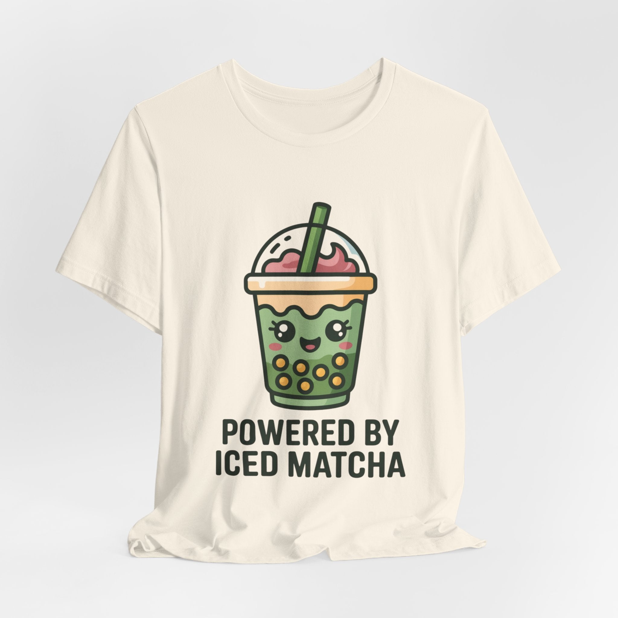 Powered by Iced Matcha Funny Matcha Lover T-Shirt