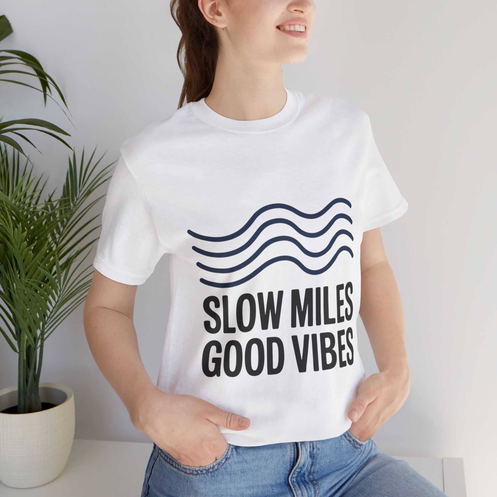 Slow Miles Good Vibes Running T-Shirt for Runners
