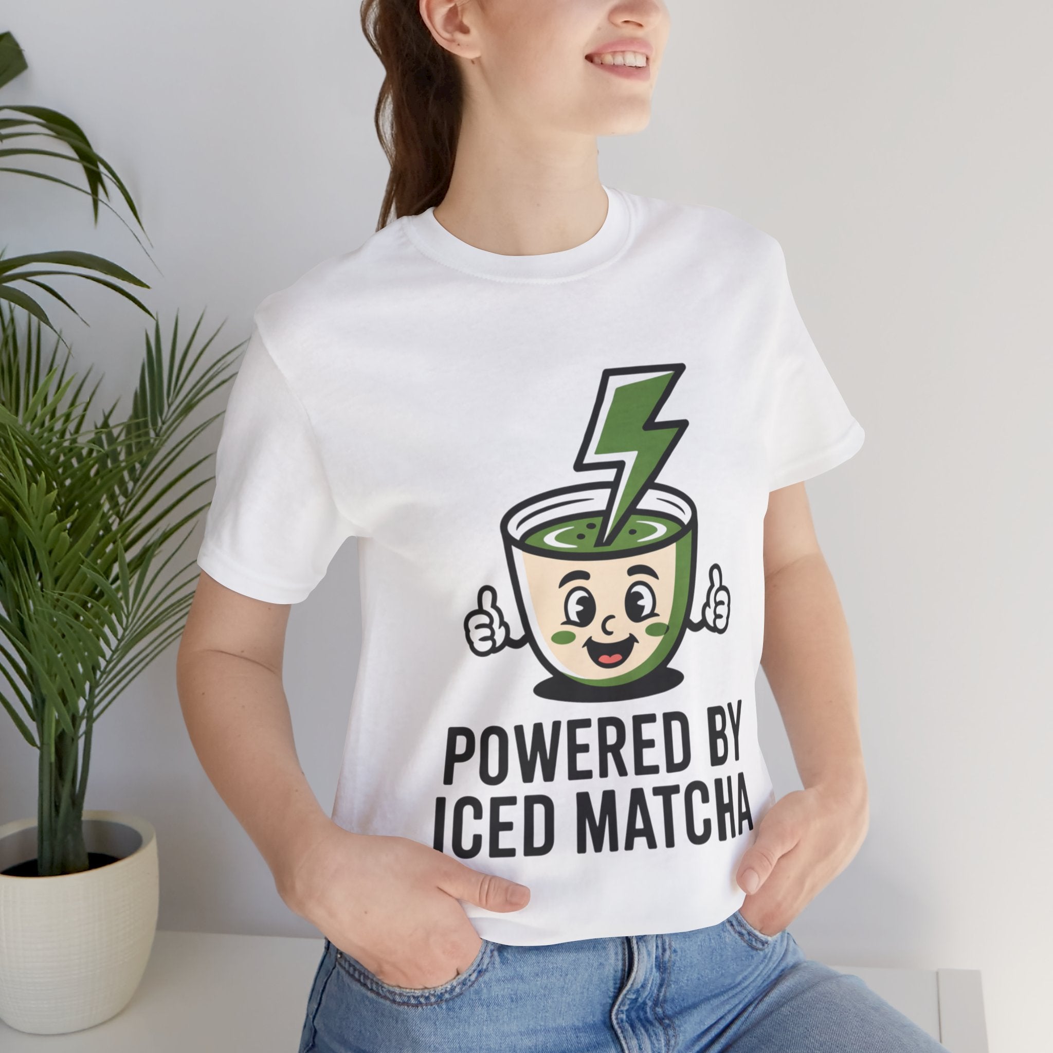 Powered by Iced Matcha Funny Matcha Lover T-Shirt