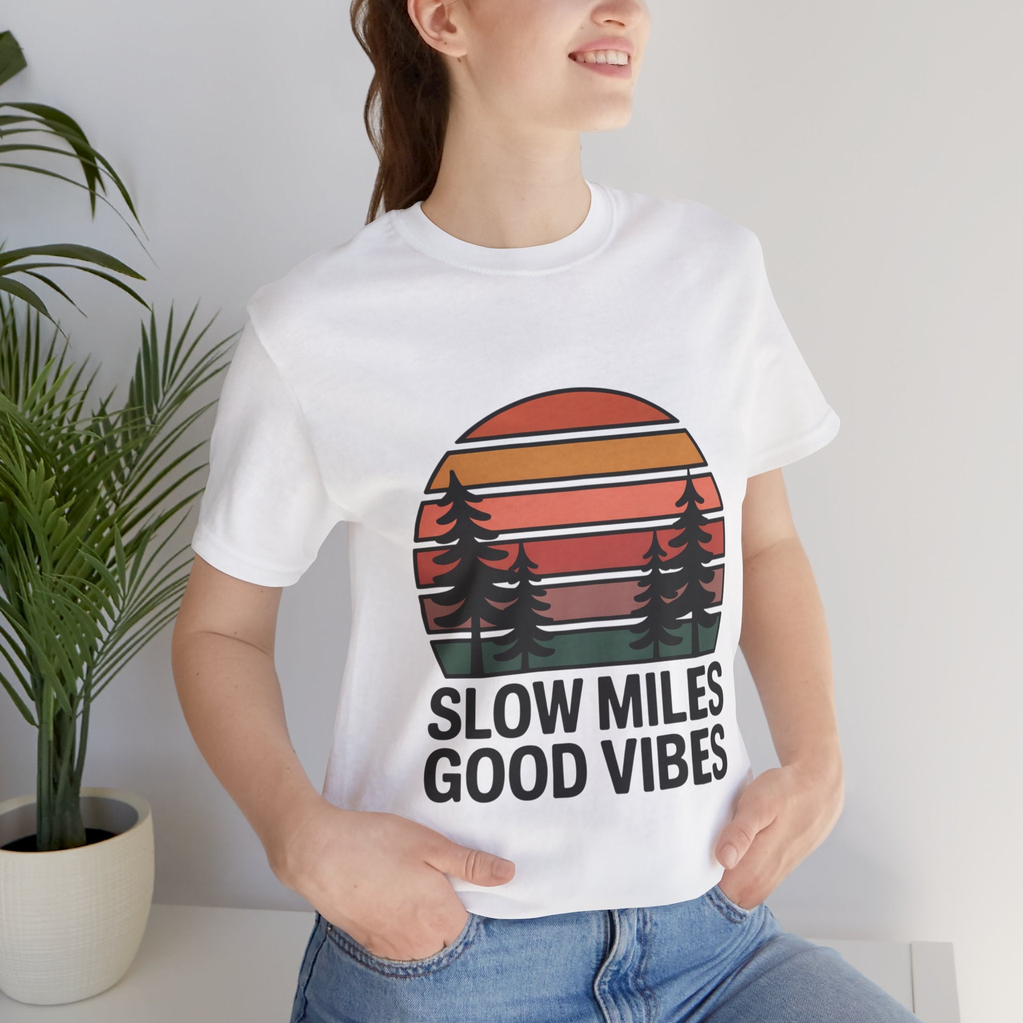 Slow Miles Good Vibes Running T-Shirt for Runners