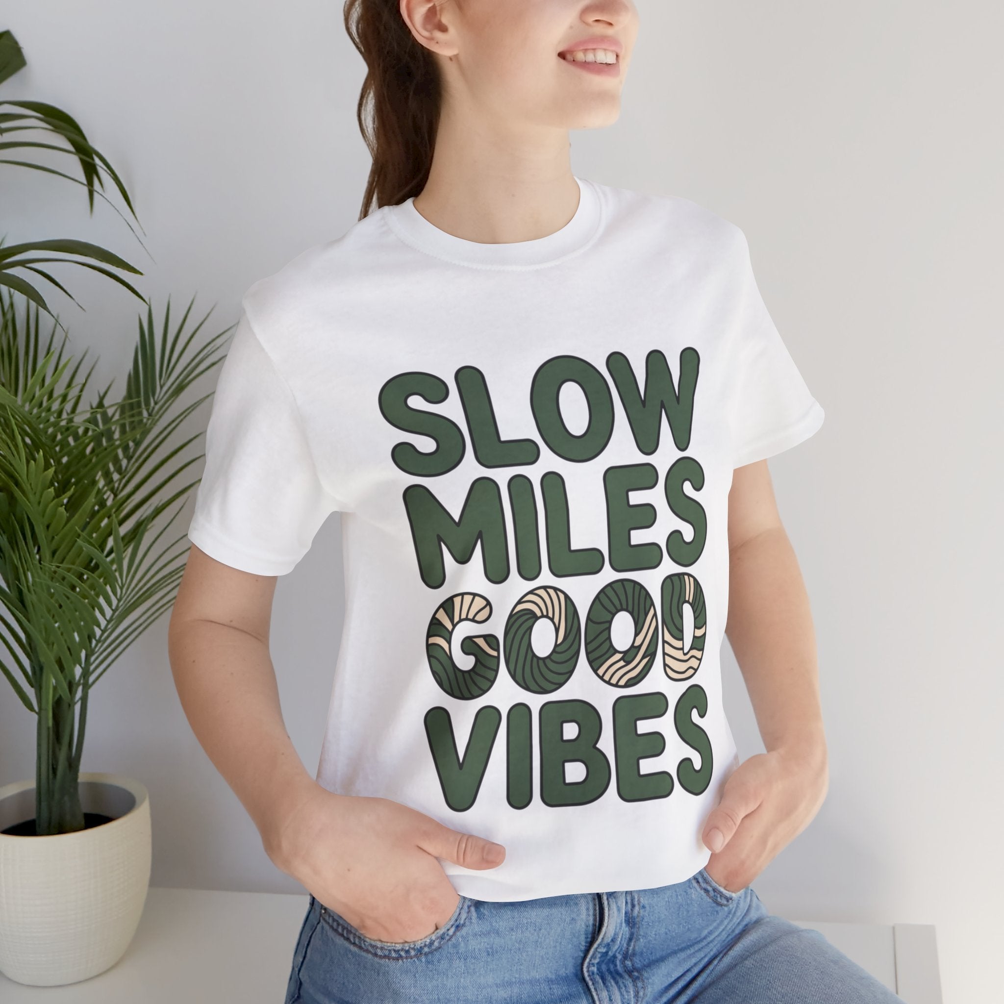 Slow Miles Good Vibes Running T-Shirt for Runners
