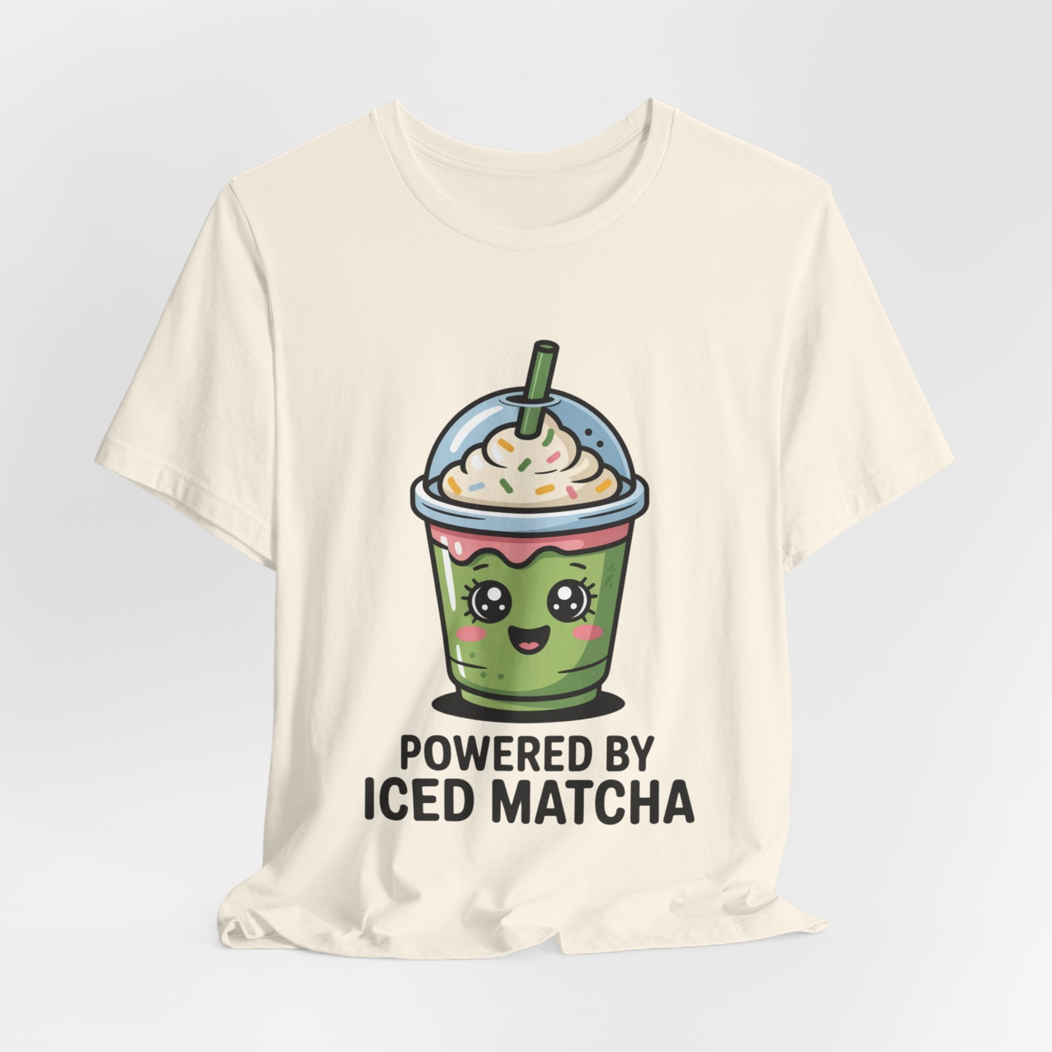 Powered by Iced Matcha Funny Matcha Lover T-Shirt