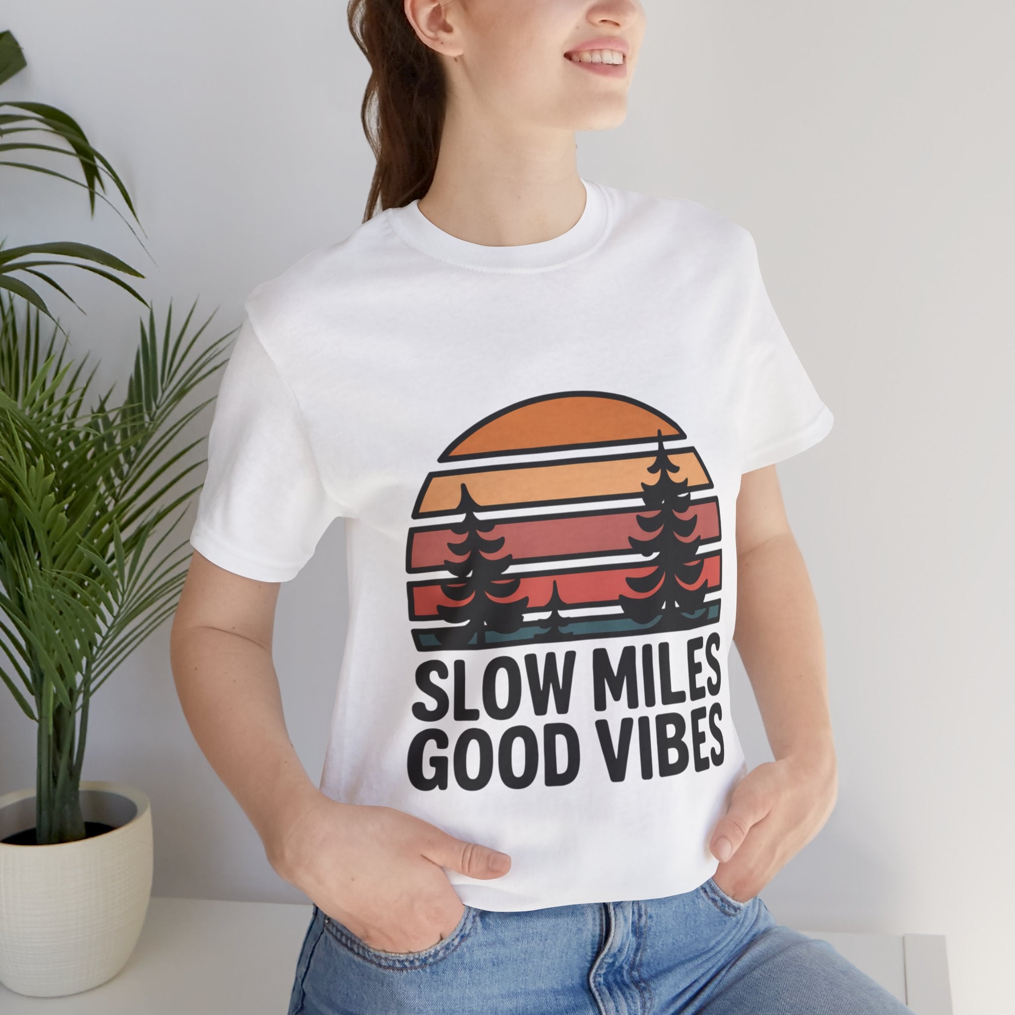 Slow Miles Good Vibes Running T-Shirt for Runners