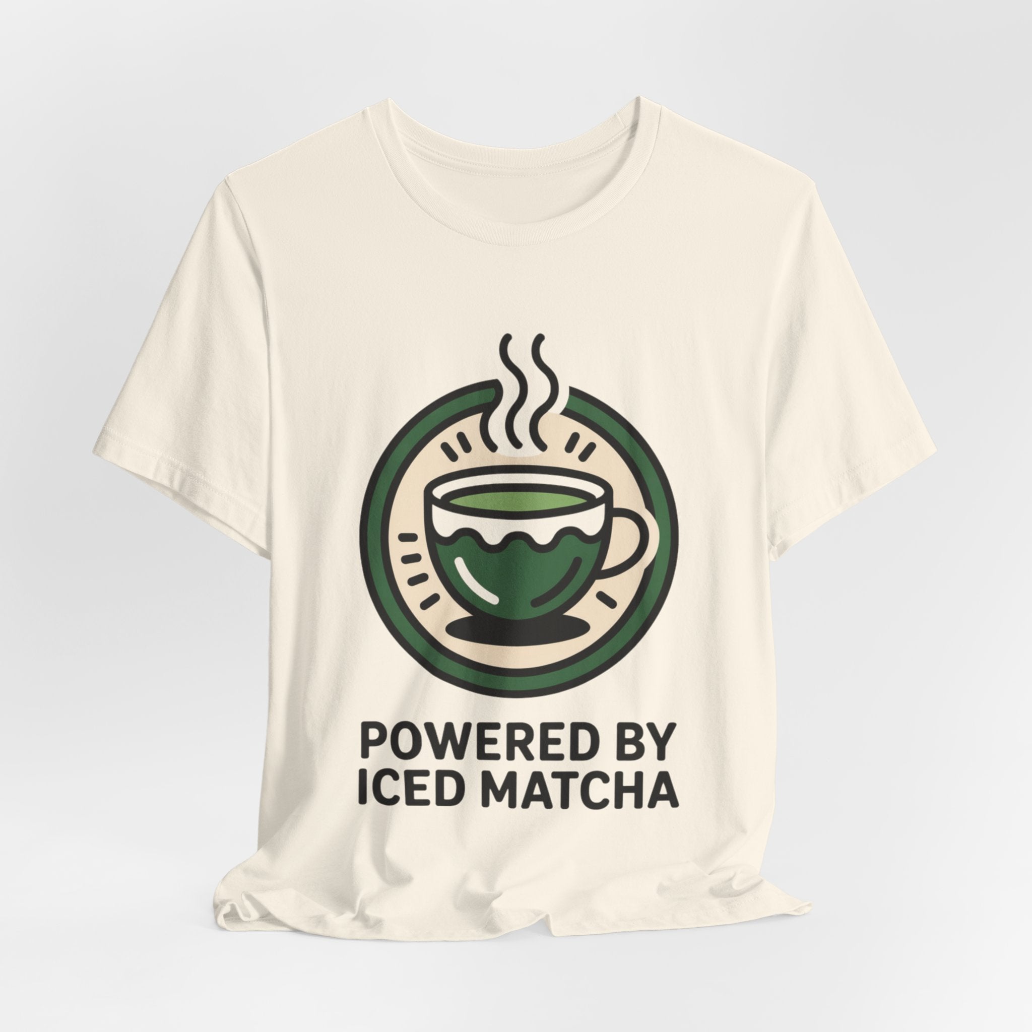 Powered by Iced Matcha Funny Matcha Lover T-Shirt