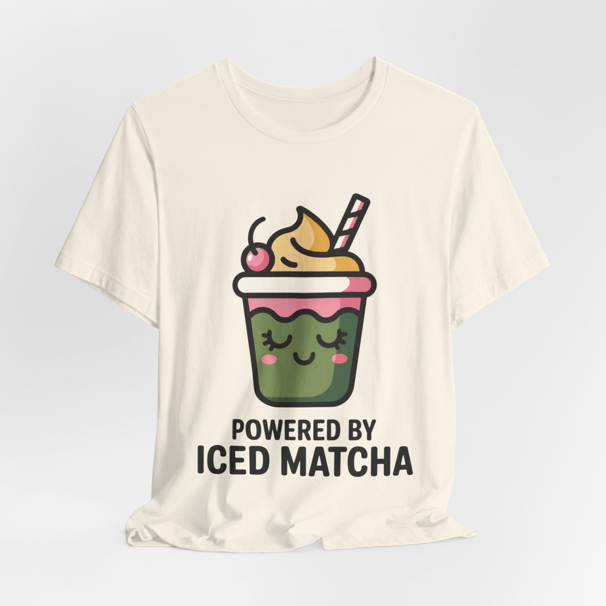 Powered by Iced Matcha Funny Matcha Lover T-Shirt