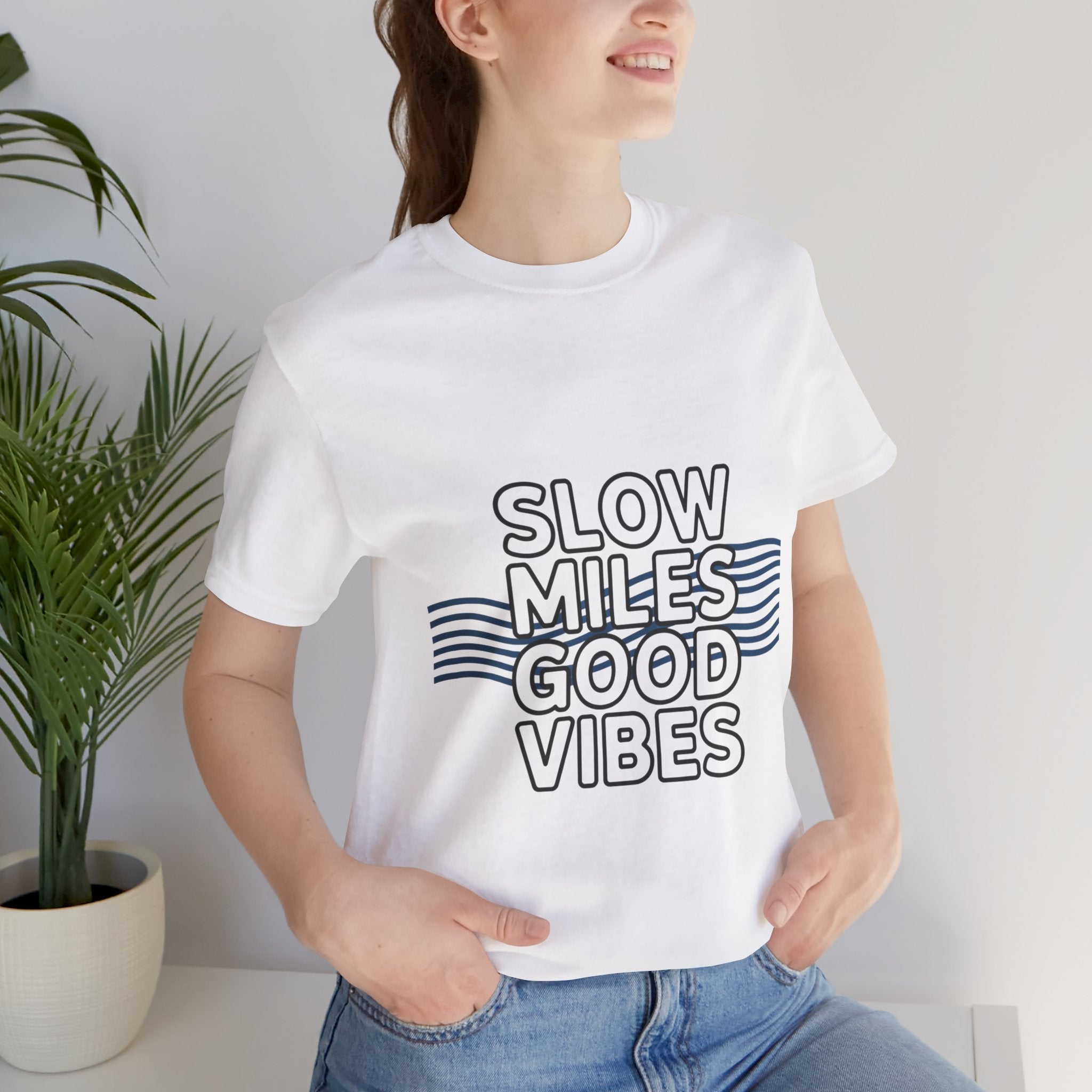 Slow Miles Good Vibes Running T-Shirt for Runners