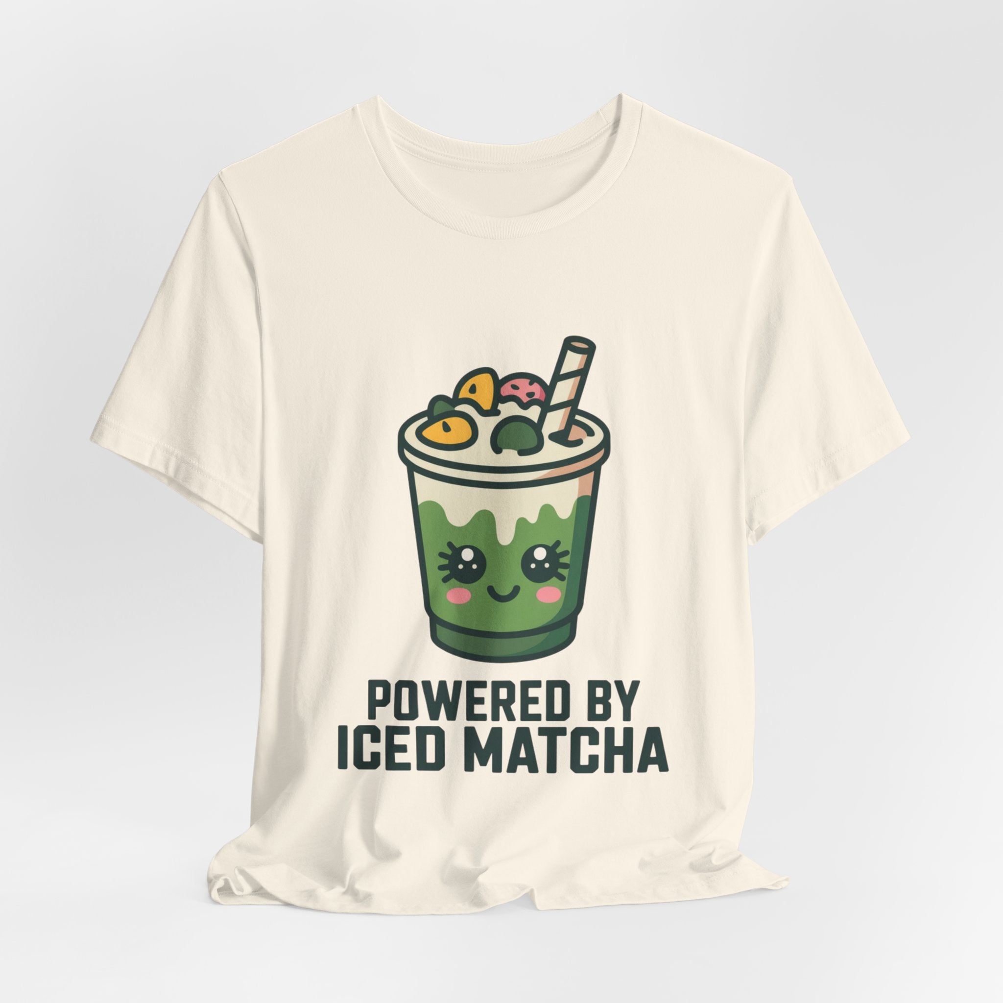 Powered by Iced Matcha Funny Matcha Lover T-Shirt