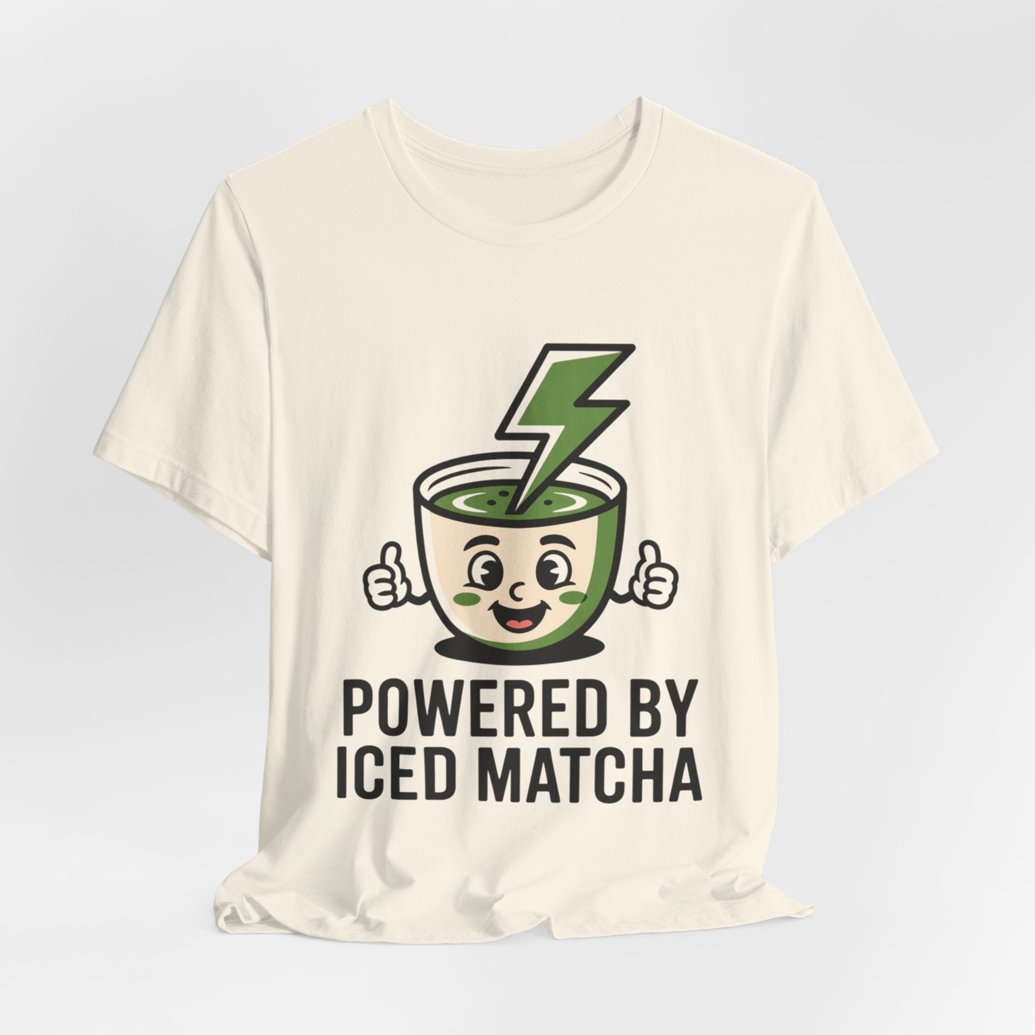 Powered by Iced Matcha Funny Matcha Lover T-Shirt