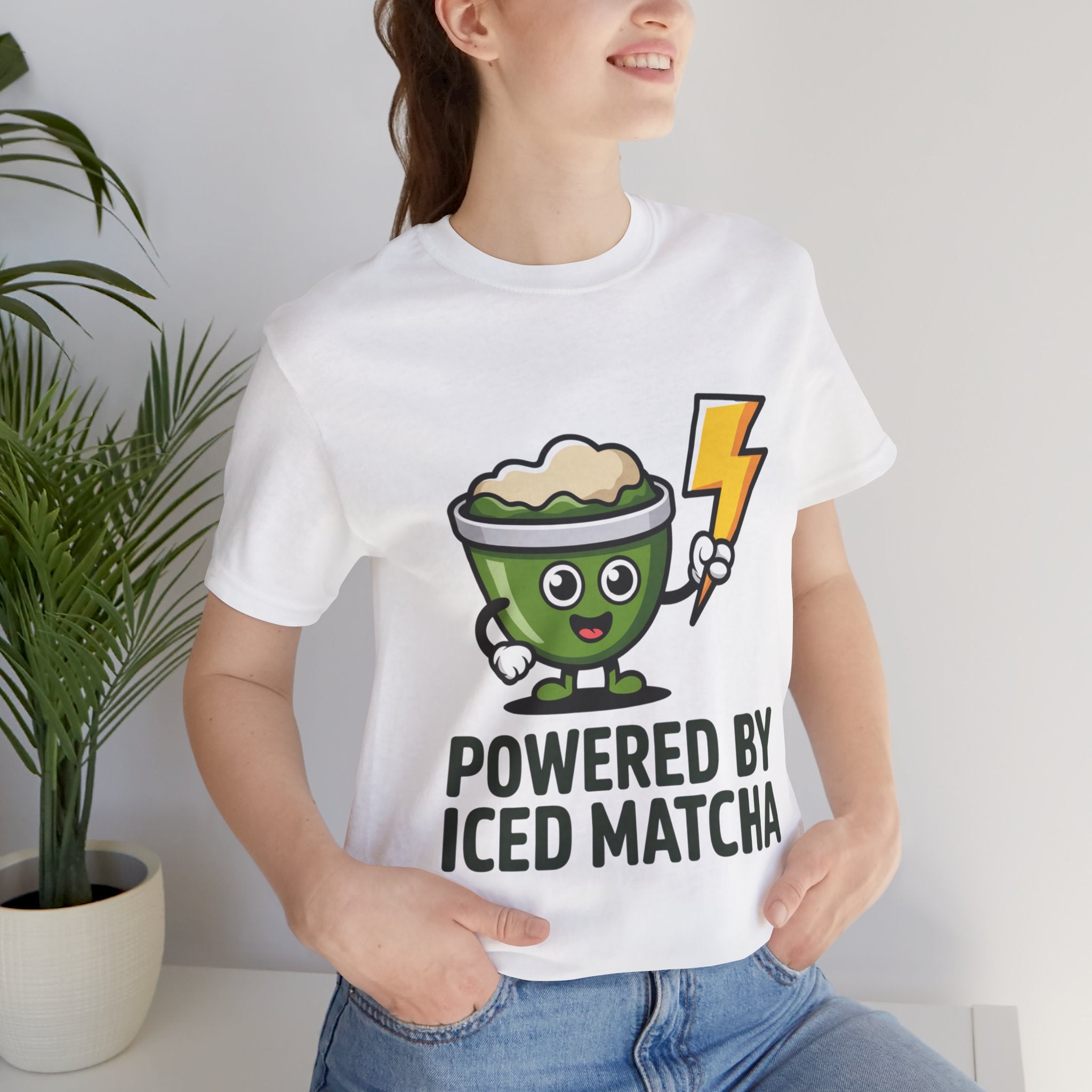 Powered by Iced Matcha Funny Matcha Lover T-Shirt